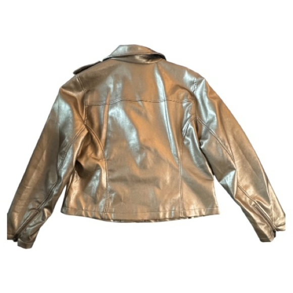 Jaclyn Smith Faux Metallic Gold Women’s Jacket - Picture 4 of 8
